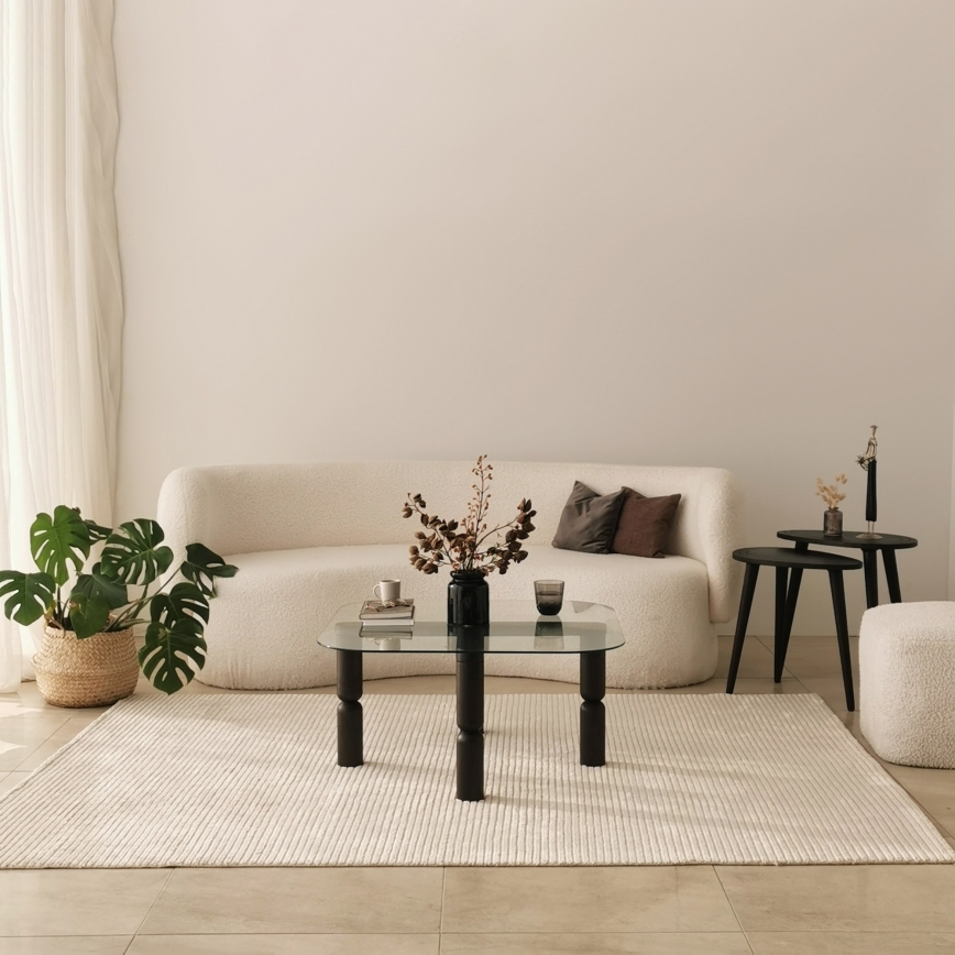 Mesa de centro KEI 40x80 cm castanho/transparente