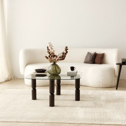 Mesa de centro KEI 40x80 cm castanho/transparente