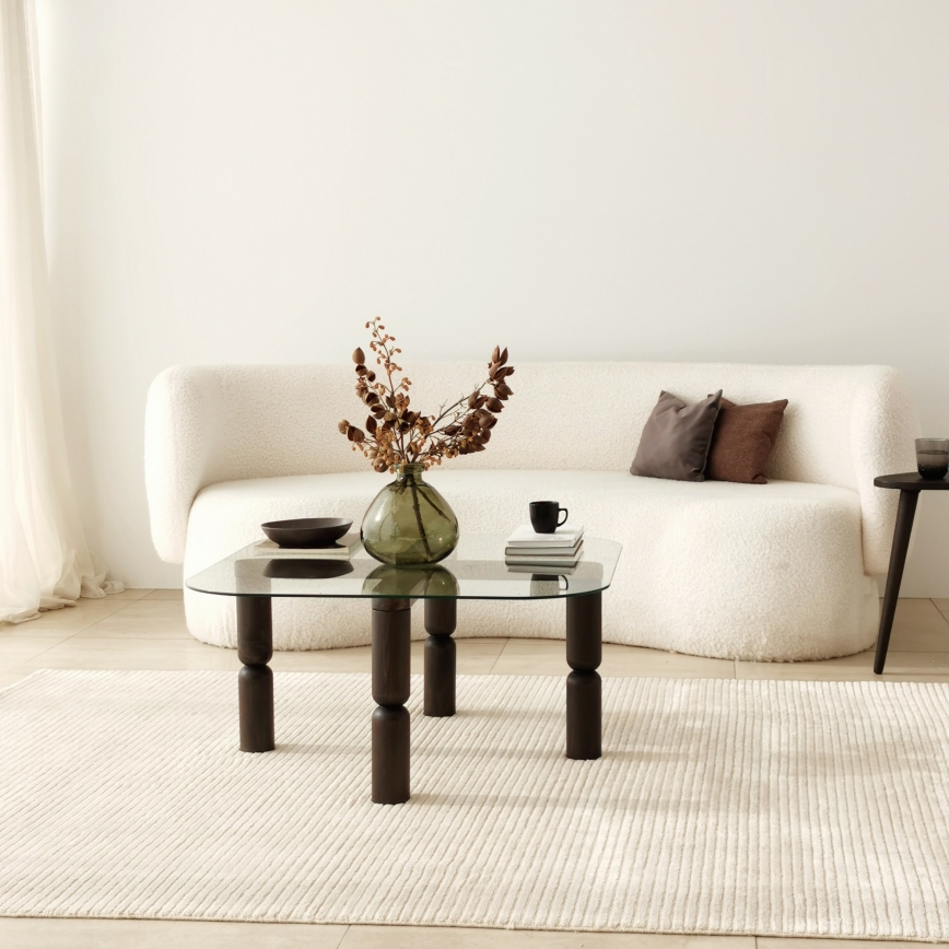Mesa de centro KEI 40x80 cm castanho/transparente
