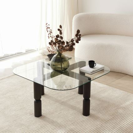 Mesa de centro KEI 40x80 cm castanho/transparente