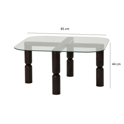 Mesa de centro KEI 40x80 cm castanho/transparente
