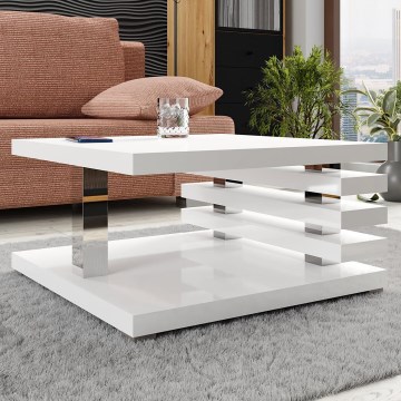 Mesa de centro KYOTO 31x60 cm branco brilhante