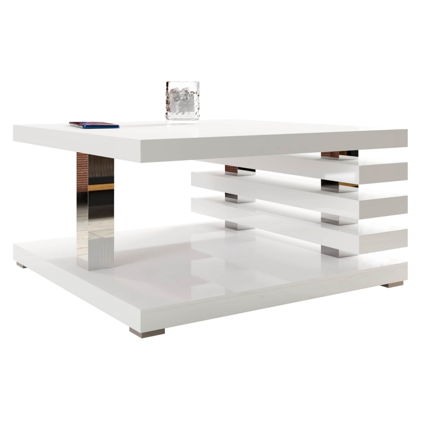 Mesa de centro KYOTO 31x60 cm branco brilhante