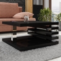 Mesa de centro KYOTO 31x60 cm lesklá preto