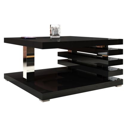 Mesa de centro KYOTO 31x60 cm lesklá preto