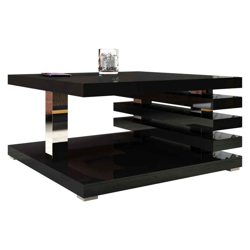 Mesa de centro KYOTO 31x60 cm lesklá preto