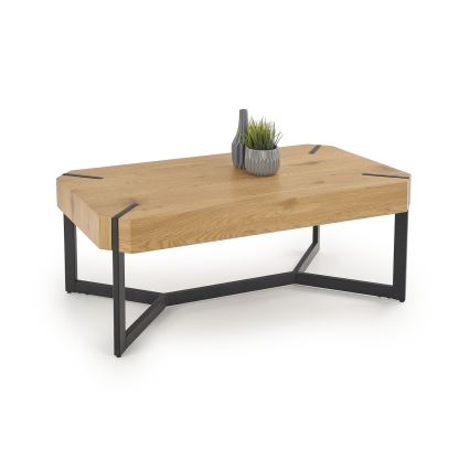Mesa de centro LAVIDA 43x110 cm dourado carvalho/preto