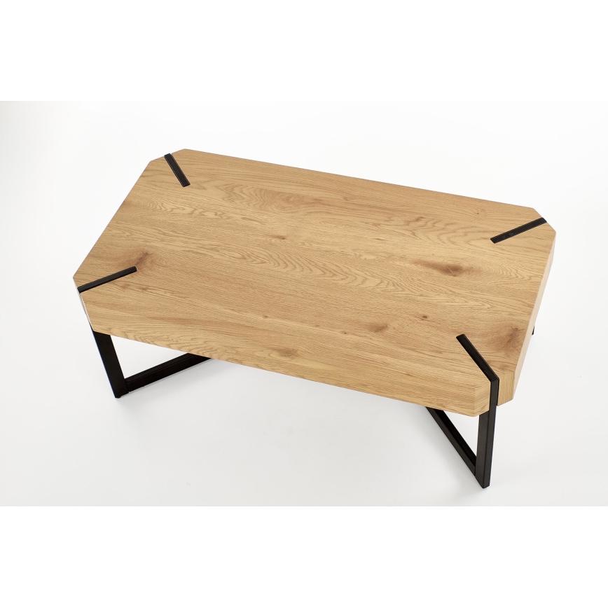 Mesa de centro LAVIDA 43x110 cm dourado carvalho/preto