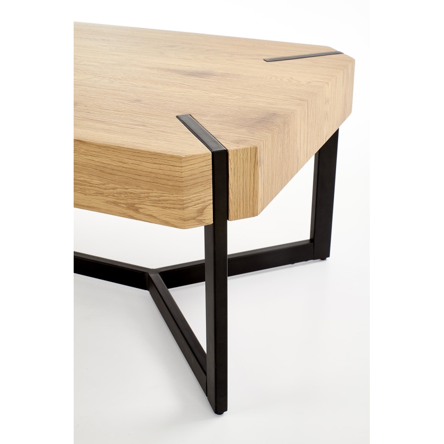 Mesa de centro LAVIDA 43x110 cm dourado carvalho/preto