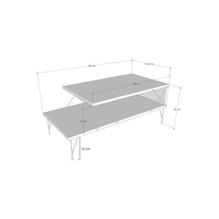 Mesa de centro LOIRE 40x100 cm antracite
