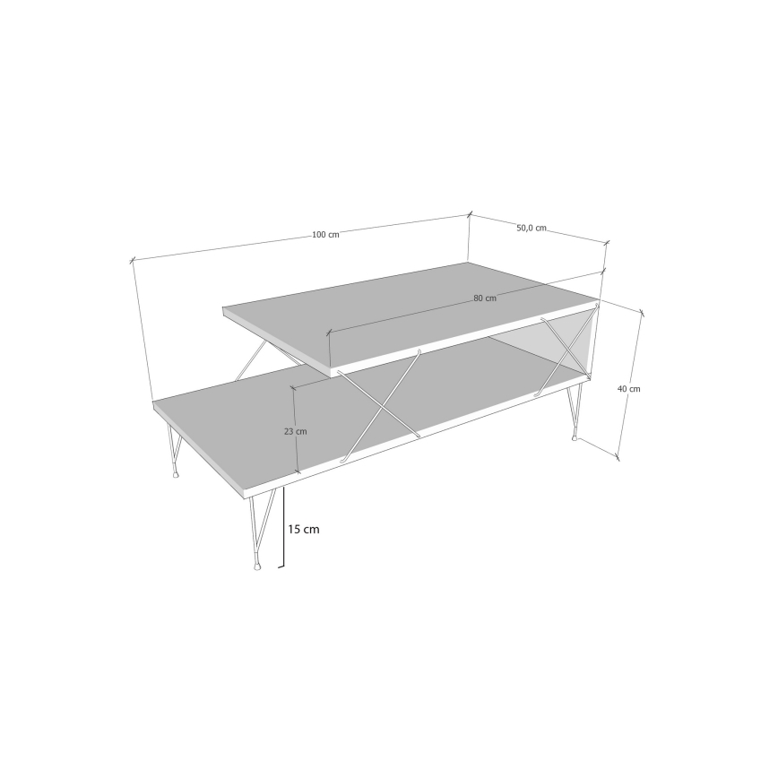 Mesa de centro LOIRE 40x100 cm antracite