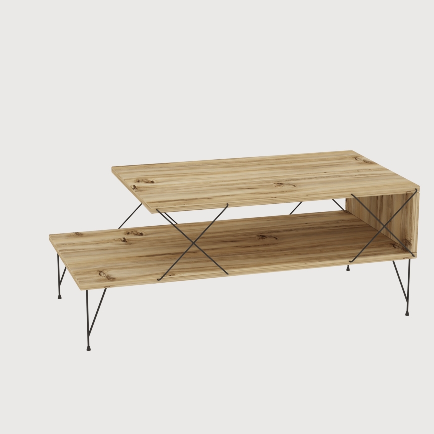 Mesa de centro LOIRE 40x100 cm bege/preto