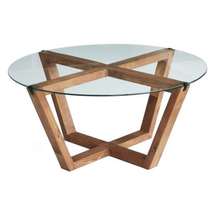 Mesa de centro LOTUS 35x75 cm castanho/transparente