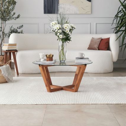 Mesa de centro LOTUS 35x75 cm castanho/transparente