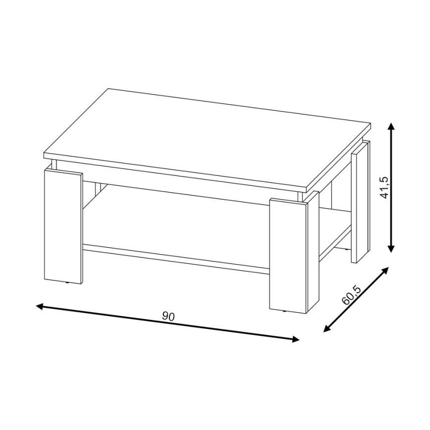 Mesa de centro LUNO betão cinzento/antracite