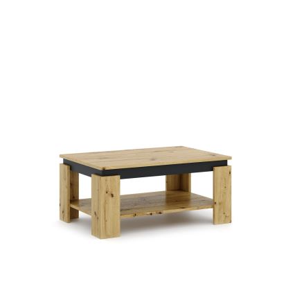 Mesa de centro LUNO carvalho artisan/preto