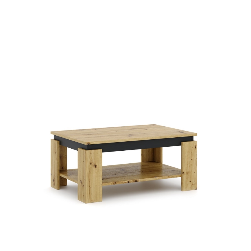 Mesa de centro LUNO carvalho artisan/preto