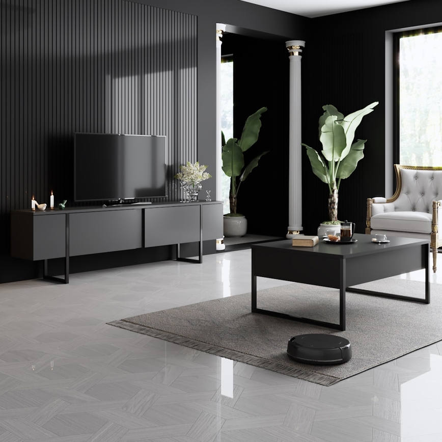 Mesa de centro LUXE 40x90 cm antracite/preto