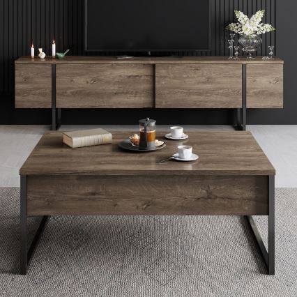 Mesa de centro LUXE 40x90 cm nogueira/preto