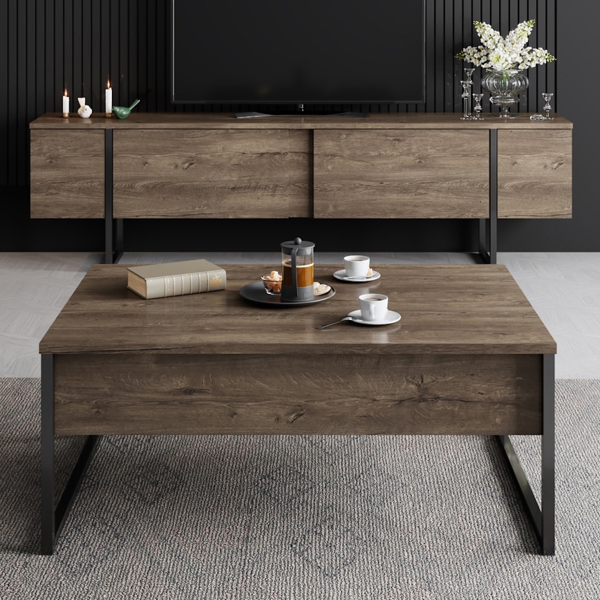 Mesa de centro LUXE 40x90 cm nogueira/preto