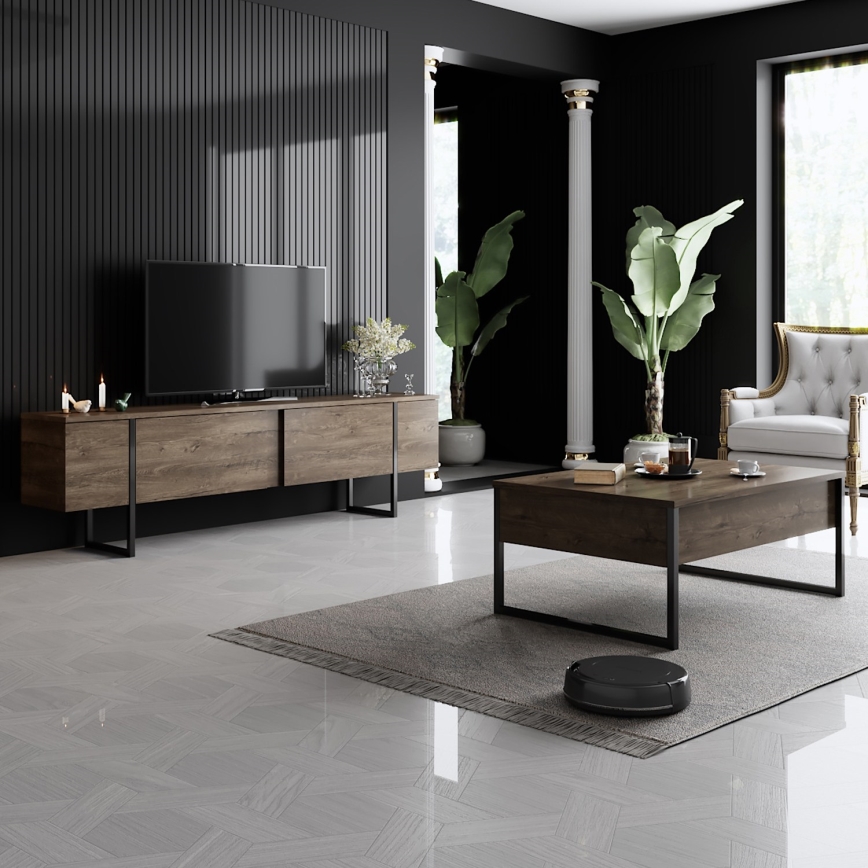 Mesa de centro LUXE 40x90 cm nogueira/preto