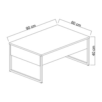 Mesa de centro LUXE 40x90 cm nogueira/preto