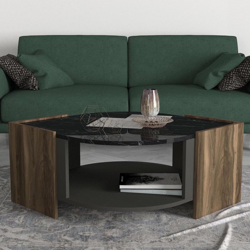 Mesa de centro MARBEL 40x75 cm castanho/preto