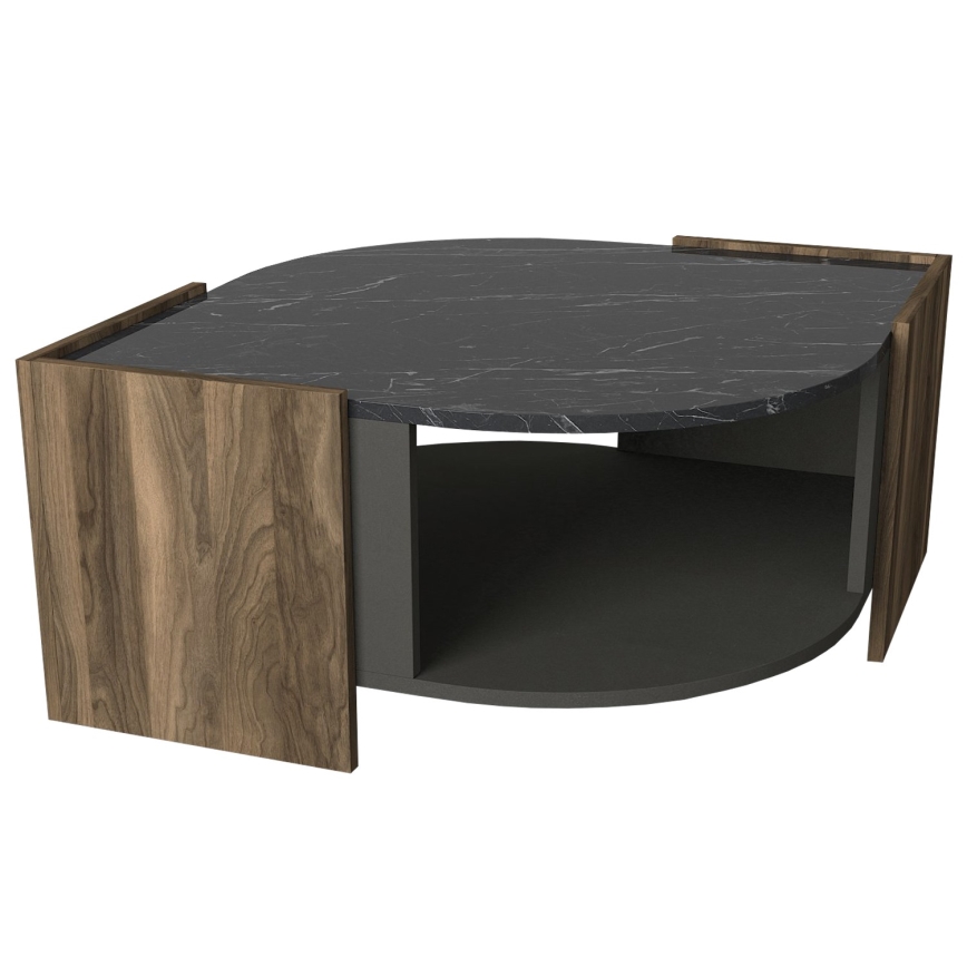 Mesa de centro MARBEL 40x75 cm castanho/preto