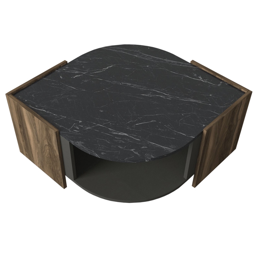 Mesa de centro MARBEL 40x75 cm castanho/preto