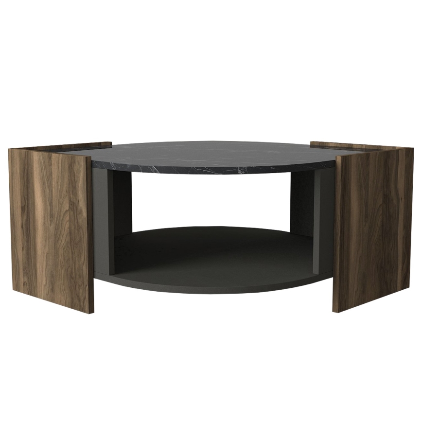 Mesa de centro MARBEL 40x75 cm castanho/preto