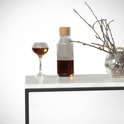 Mesa de centro MARMO 43x75 cm preto/branco