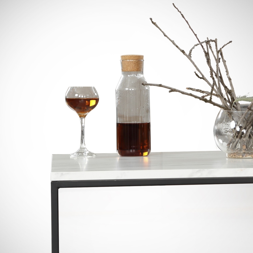 Mesa de centro MARMO 43x75 cm preto/branco