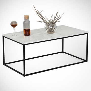 Mesa de centro MARMO 43x95 cm preto/branco