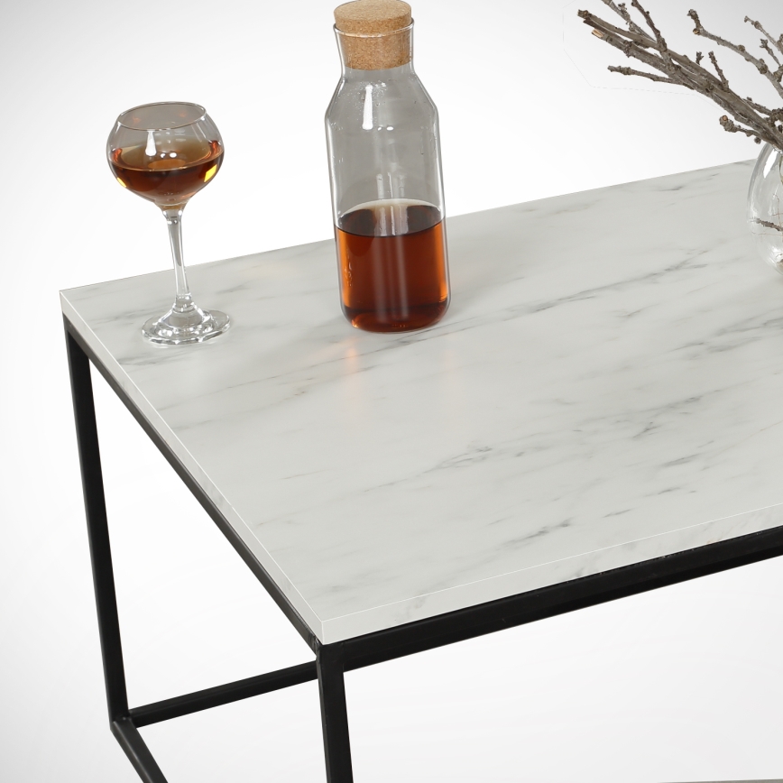 Mesa de centro MARMO 43x95 cm preto/branco