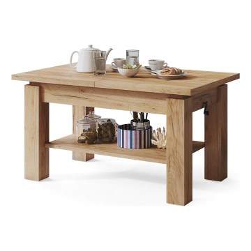 Mesa de centro/mesa de jantar extensível com prateleira ADONIS carvalho craft