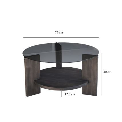 Mesa de centro MONDO 40x75 cm pinho/preto