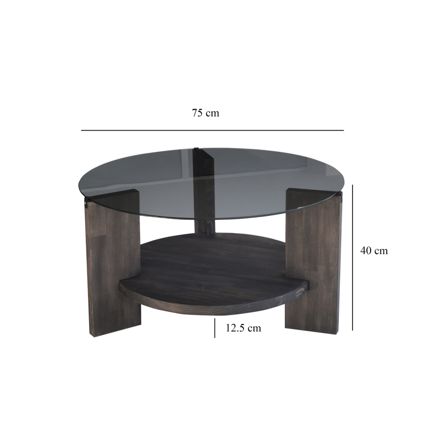 Mesa de centro MONDO 40x75 cm pinho/preto