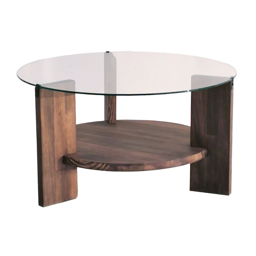 Mesa de centro MONDO 40x75 cm pinho/transparente