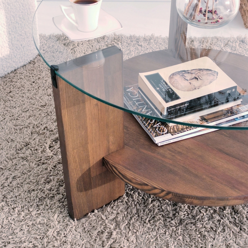Mesa de centro MONDO 40x75 cm pinho/transparente