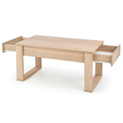 Mesa de apoio com gavetas NEA 52x110 cm bege/carvalho sonoma