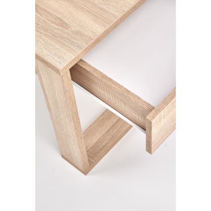 Mesa de apoio com gavetas NEA 52x110 cm bege/carvalho sonoma