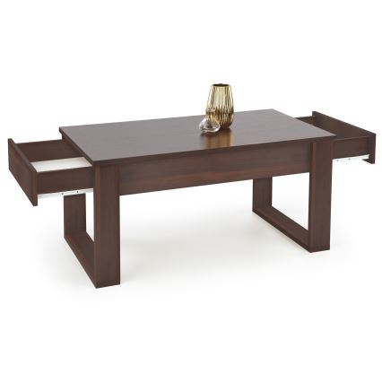 Mesa de apoio com gavetas NEA 52x110 cm castanho