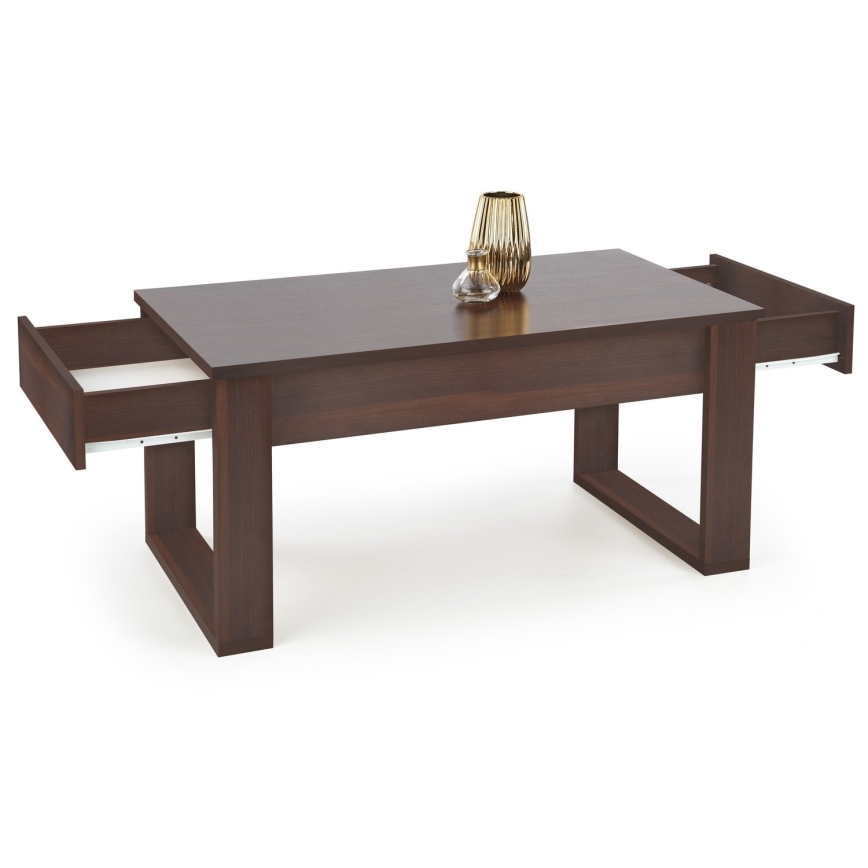Mesa de apoio com gavetas NEA 52x110 cm castanho