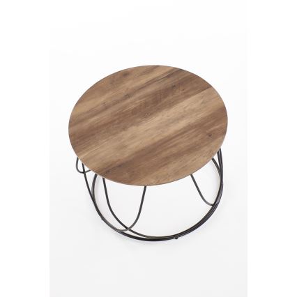 Mesa de centro NUBIRA 41x60 cm preto/castanho