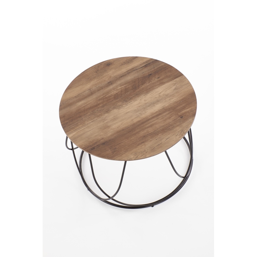 Mesa de centro NUBIRA 41x60 cm preto/castanho