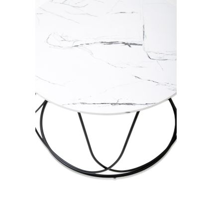 Mesa de centro NUBIRA 41x60 cm preto/decoração em mármore