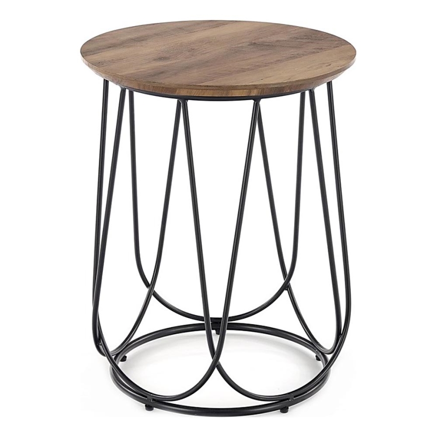 Mesa de centro NUBIRA 51x40 cm preto/nogueira