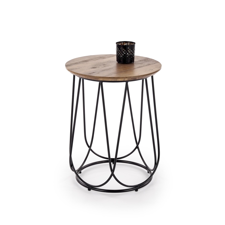 Mesa de centro NUBIRA 51x40 cm preto/nogueira