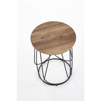 Mesa de centro NUBIRA 51x40 cm preto/nogueira