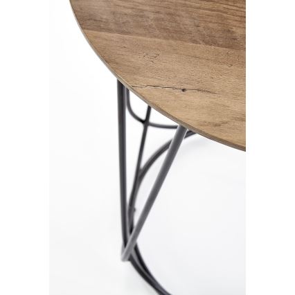 Mesa de centro NUBIRA 51x40 cm preto/nogueira